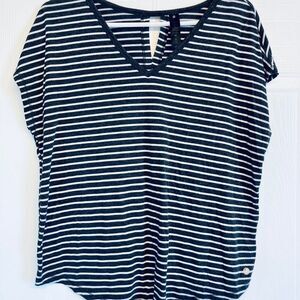 Yogalicious Striped Open Back Active T-Shirt‎ Large